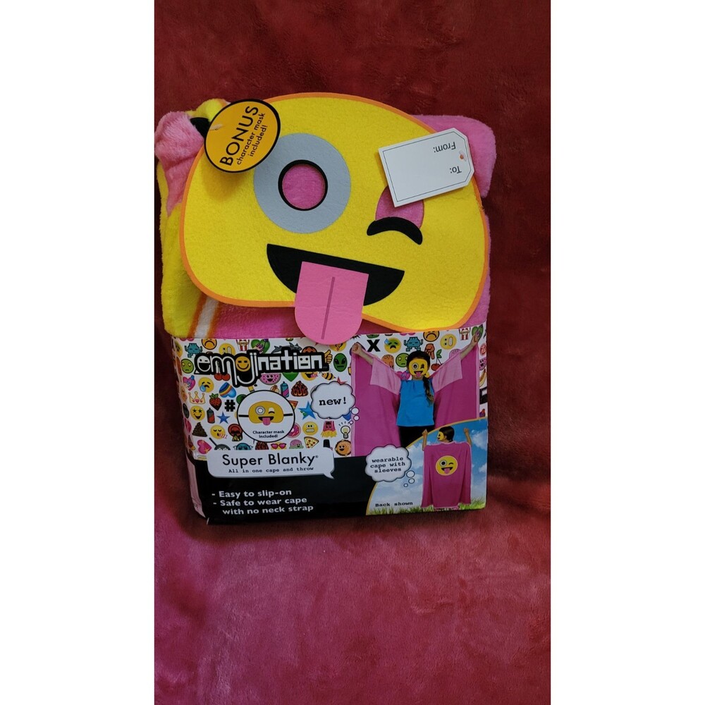 Emoji blanket gift with mask